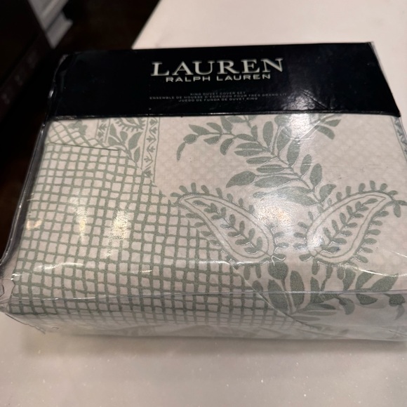 Lauren Ralph Lauren Wakefield 3 Pcs Paisley KING Duvet Set NEW Celadon - Picture 9 of 10